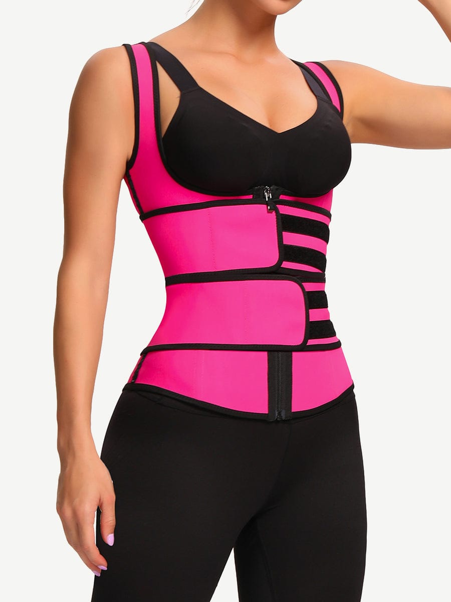 Latex Vest Shaper With Double Belts Black 2