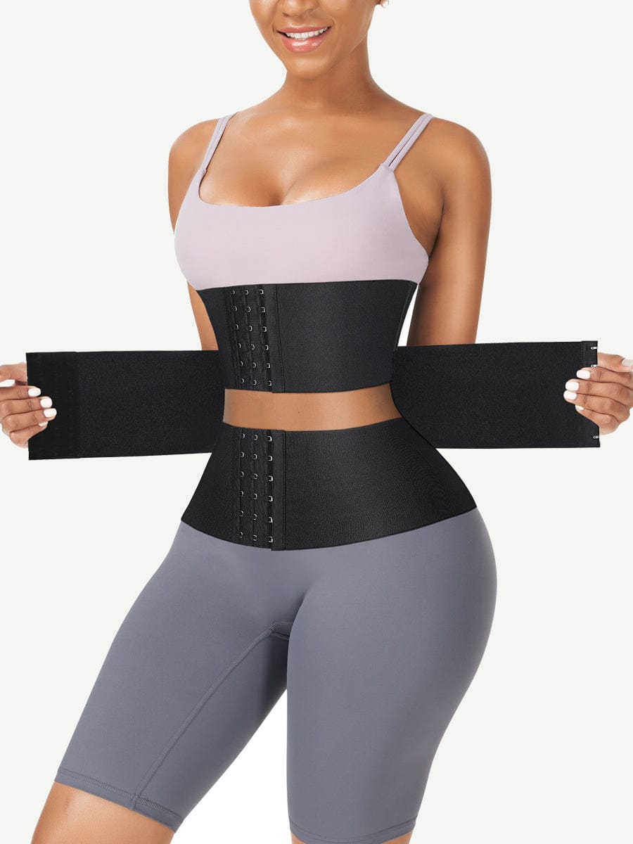 3-Piece Segmented Latex Tummy Wrap Black 1