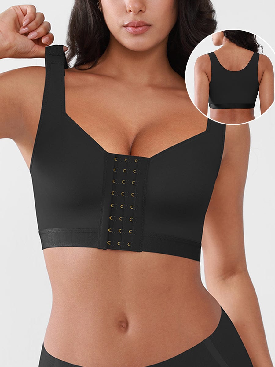 Post-Surgery Front Closure Compression Bra Black 1