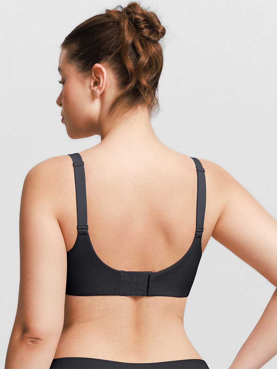 Seamless Underwire Push-Up Demi Bra Black 2