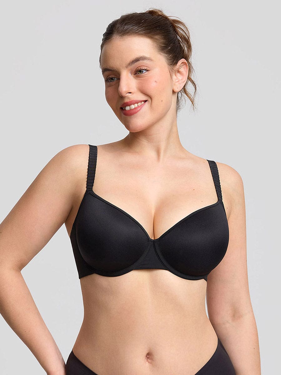 Memory Foam Demi T-Shirt Bra Black 1