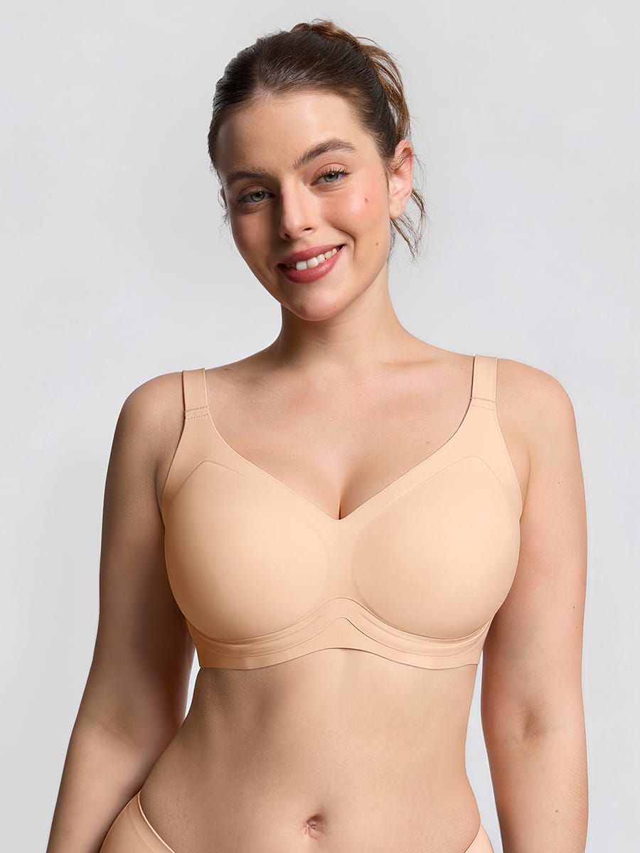 Seamless Wireless T-Shirt Bra for Fuller Busts Black 1