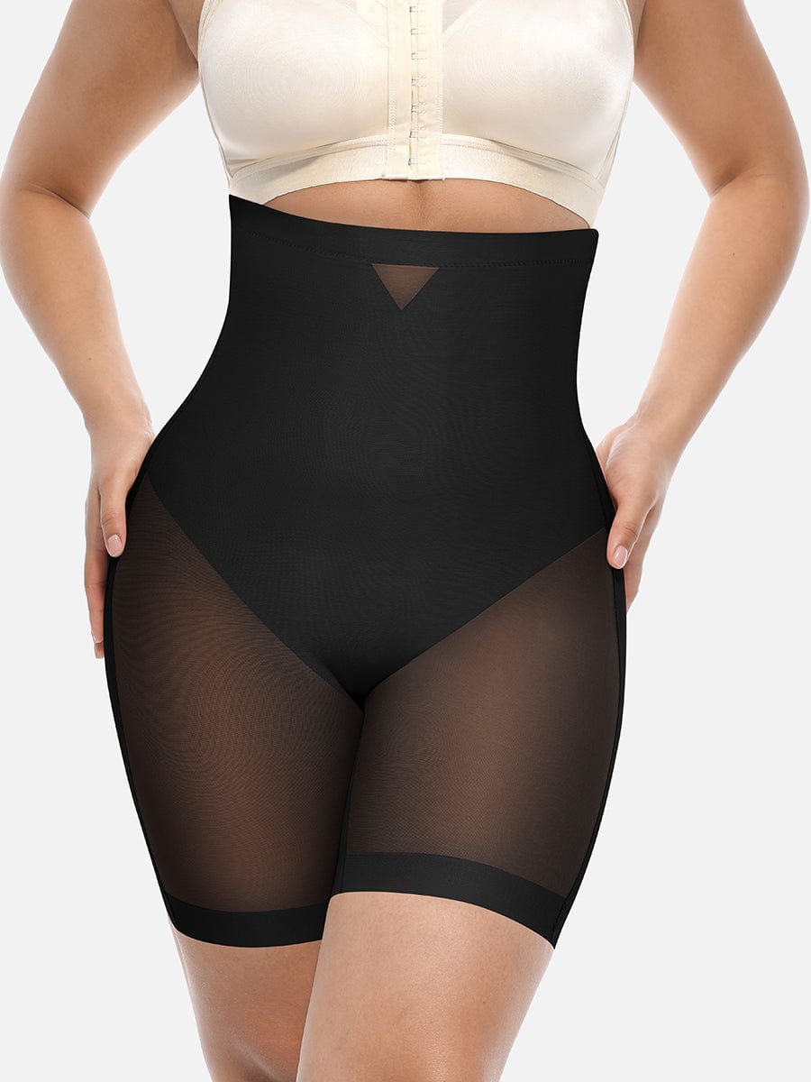 High-Waisted Butt-Lifting Shaper Shorts Dark Brown 2