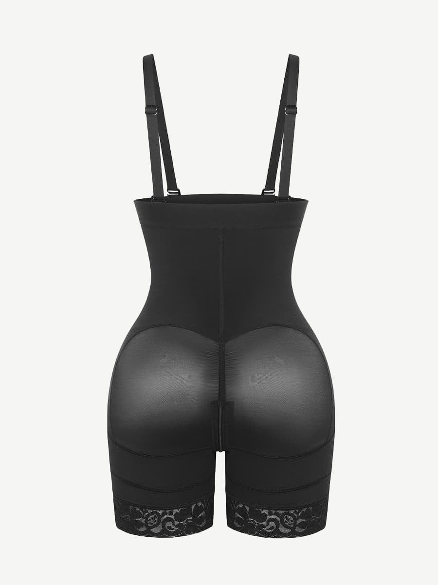 Lace Latex Buttocks-Lifting Shapewear Black 2