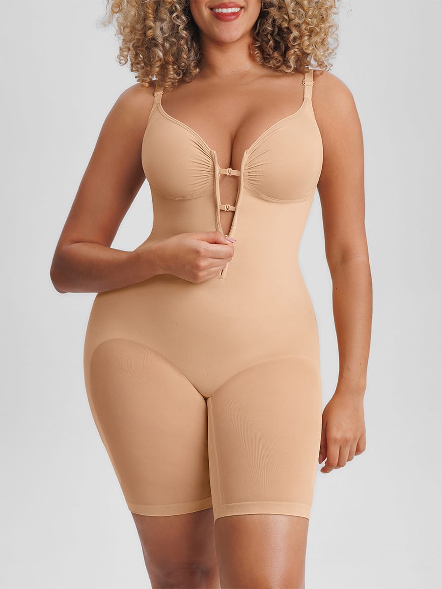 Seamless Butt-Lifting Bodysuit With Invisible Zip Black 1