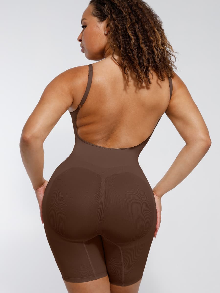 Covered Open-Back Boxer Bodysuit Light Skin 2