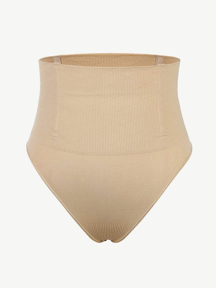 Seamless 4 Steel Bone Shapewear Thong Black 1