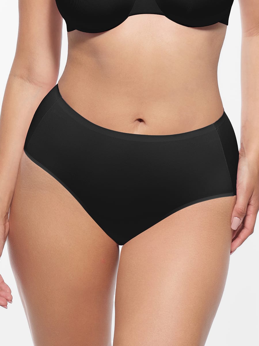 Cloud-Soft Mid-Waist Shaping Panties Black 1