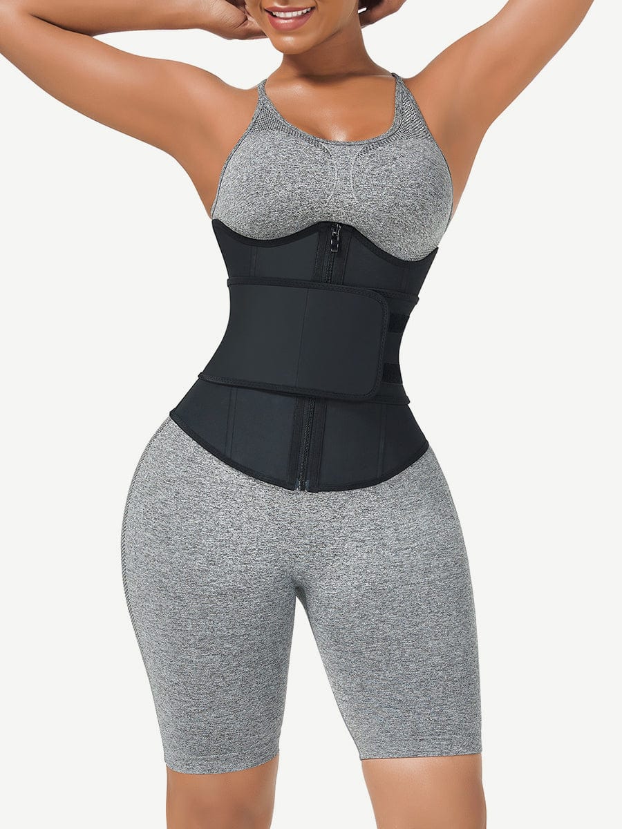Bust Support Latex Waist Trainer Black 1