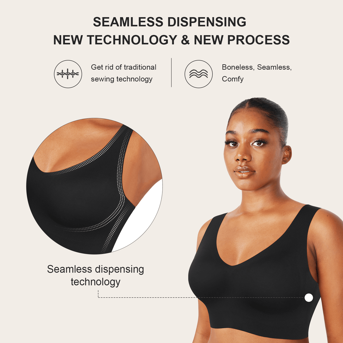 Fitted V-Neck Seamless Bra Tank Top 16