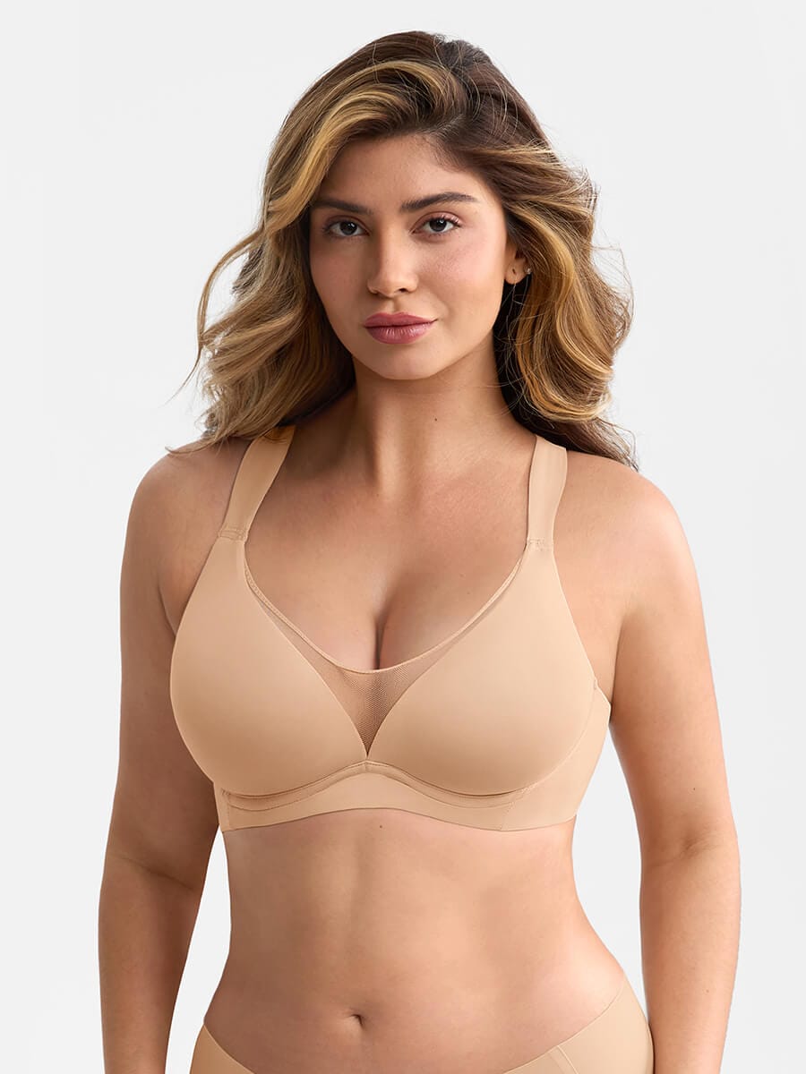 Full Coverage Plunge Minimizer Bra Black 6