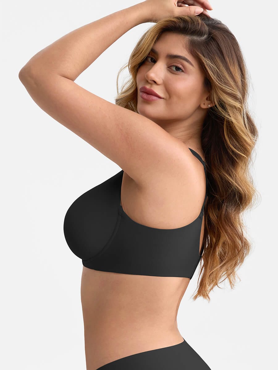 Full Coverage Plunge Minimizer Bra Black 3