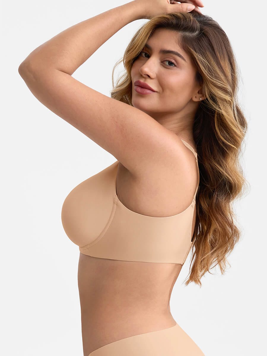 Full Coverage Plunge Minimizer Bra Black 8