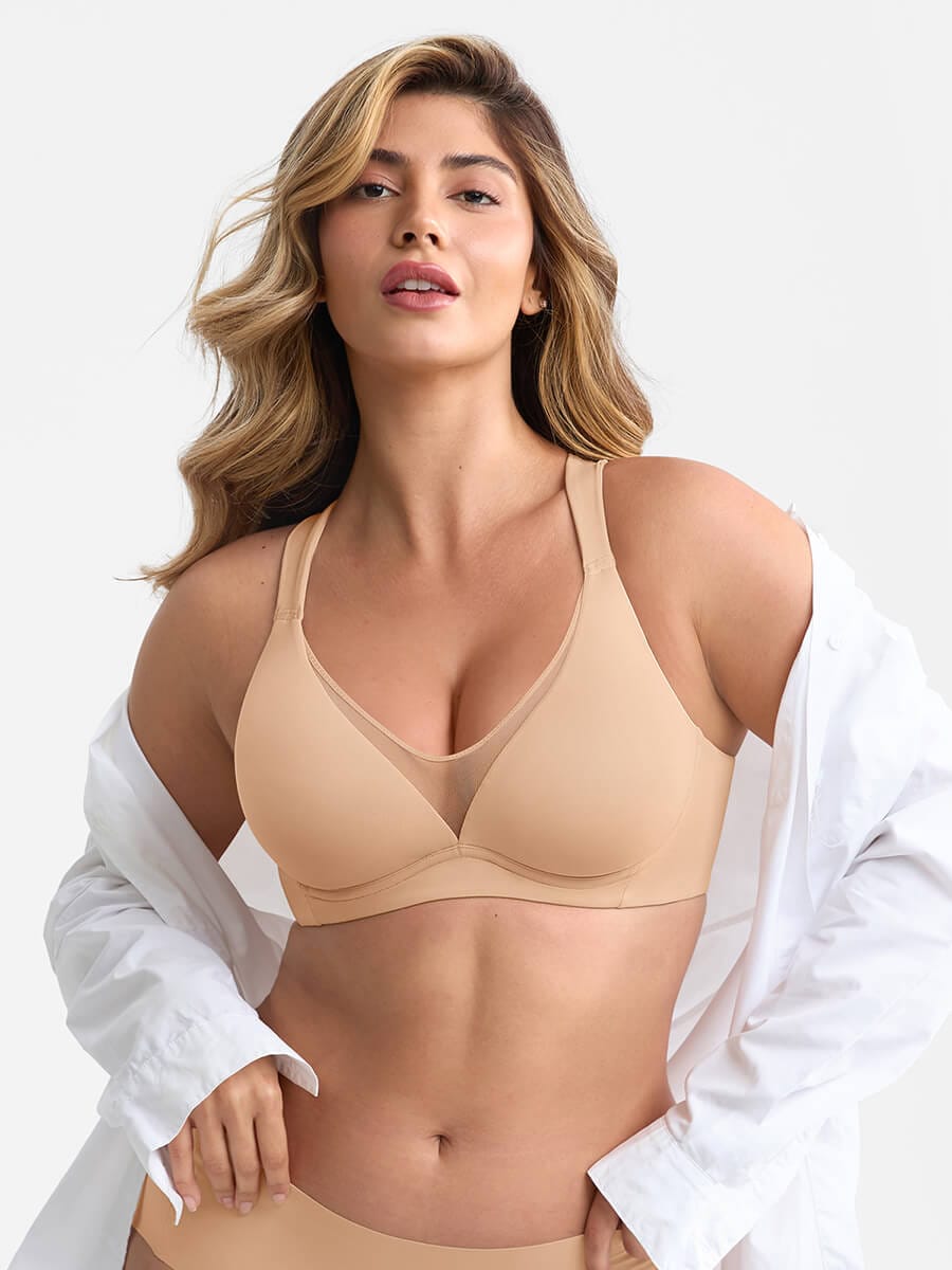 Full Coverage Plunge Minimizer Bra Black 9