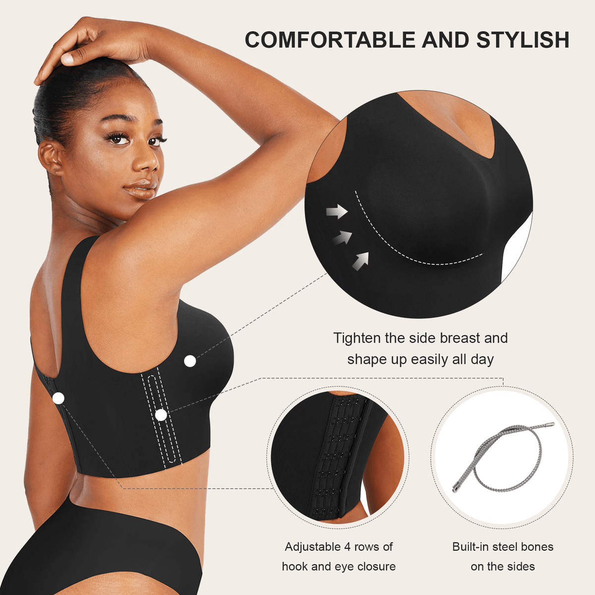 Fitted V-Neck Seamless Bra Tank Top 17