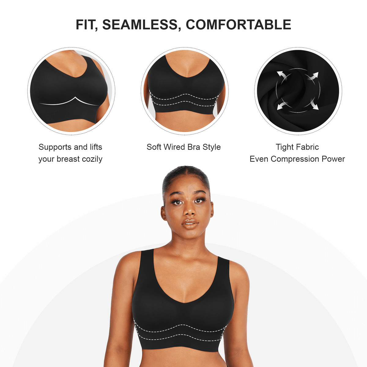 Fitted V-Neck Seamless Bra Tank Top 18