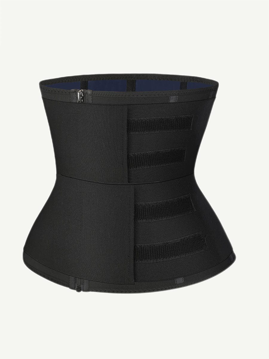 Steel-Boned Waist Trainer With Double Belts Black 2