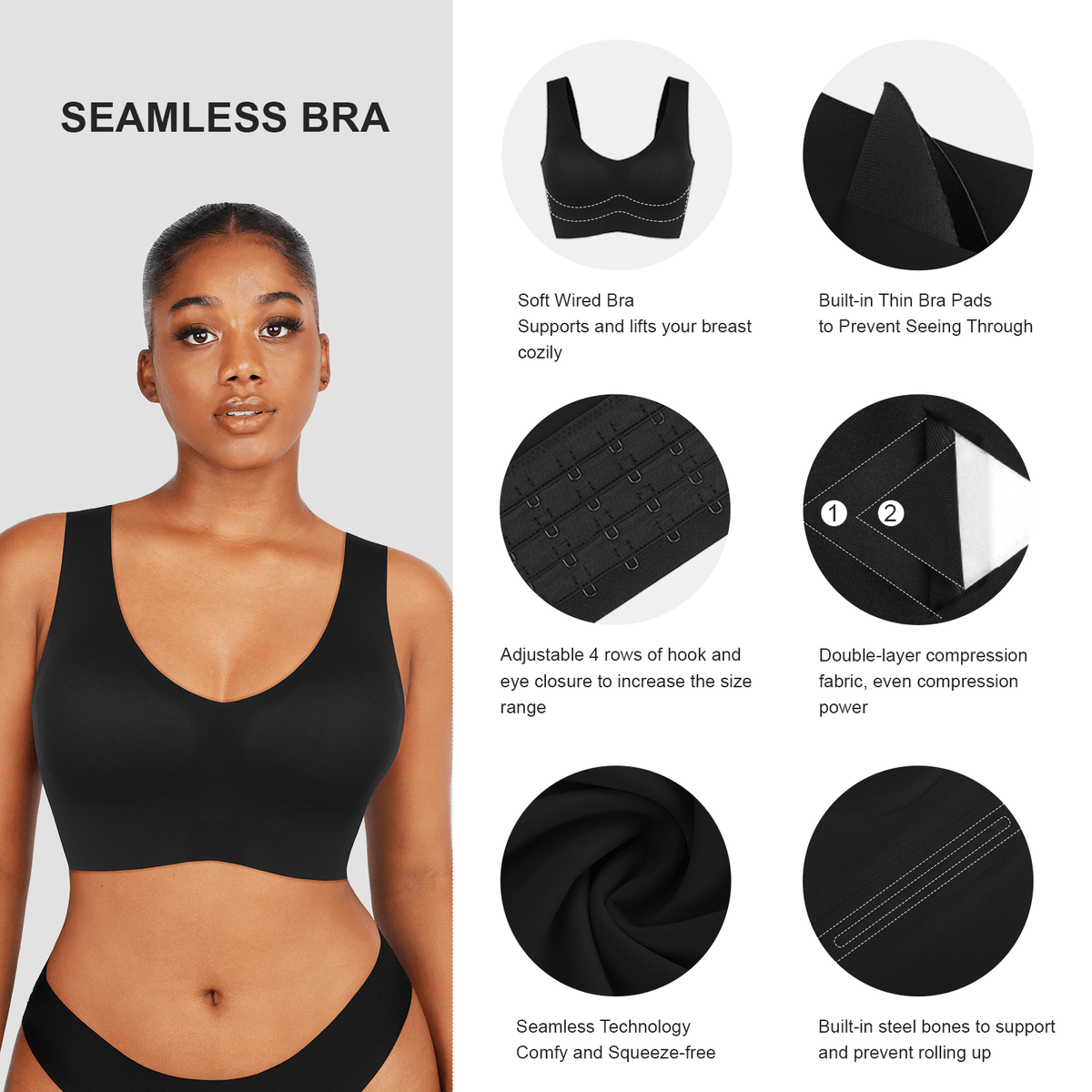 Fitted V-Neck Seamless Bra Tank Top 15