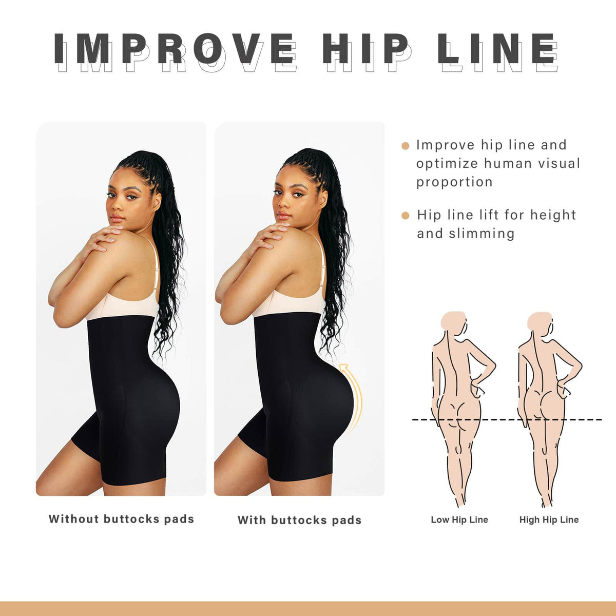 High-Waist Butt Lifter With Buttock Pads 11