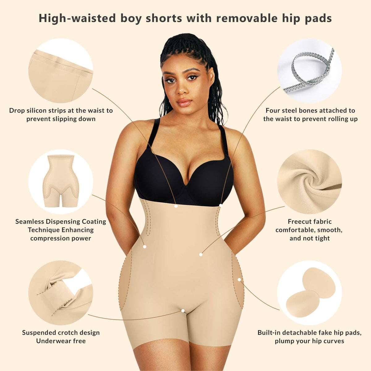 High-Waisted Air Slim Butt Lifter With Hip Pads 17
