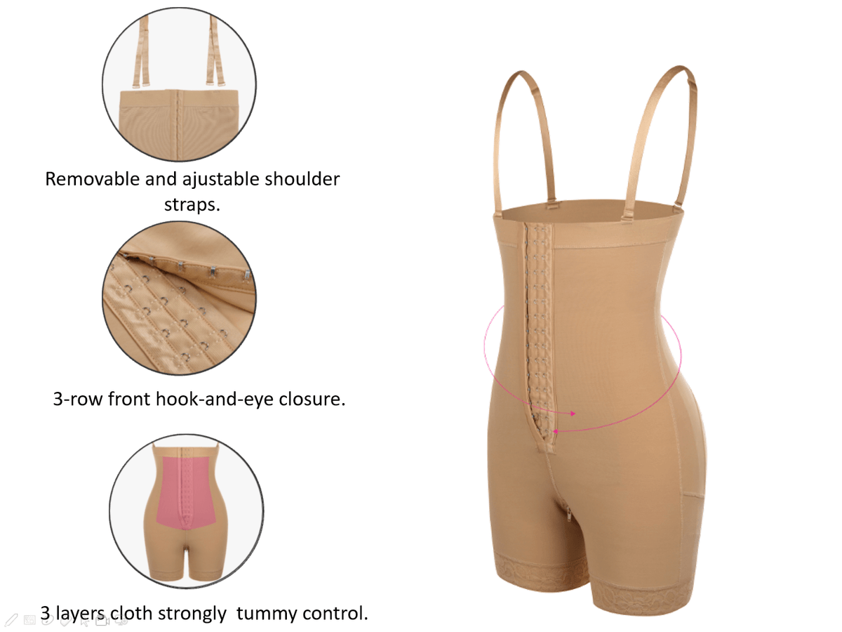 Big Size Lace Trim Post-Surgery Full Body Shaper 9