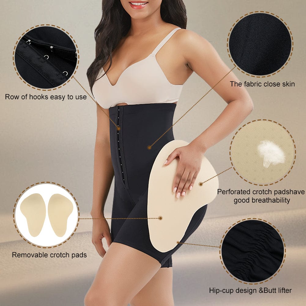 High-Waist Tummy Control Shapewear With Hip Pads 11