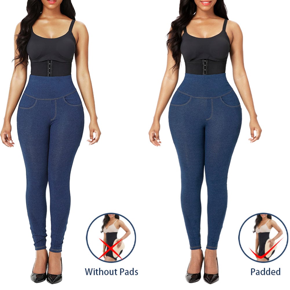 High-Waist Tummy Control Shapewear With Hip Pads 12