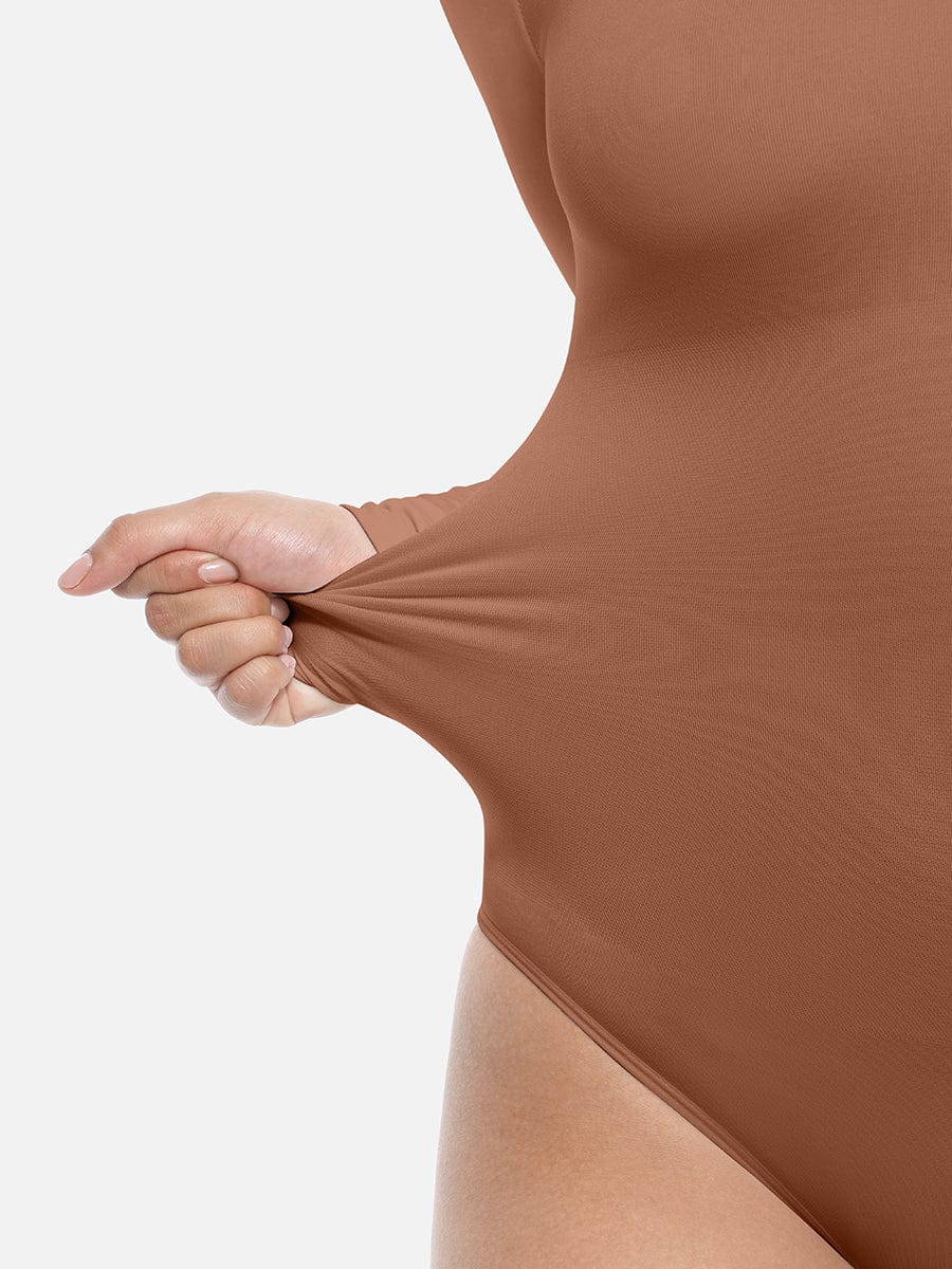 Seamless Long Sleeve Slim Corset Bodysuit 3