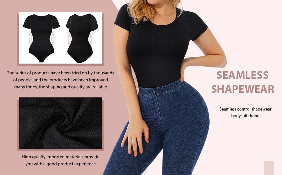 Seamless Short-Sleeve Thong Bodysuit 8