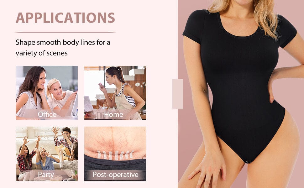 Seamless Short-Sleeve Thong Bodysuit 11