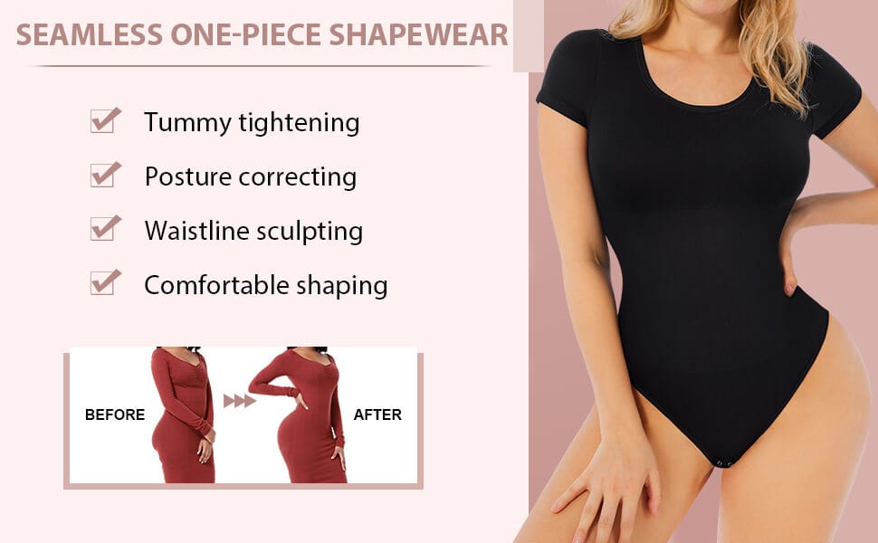 Seamless Short-Sleeve Thong Bodysuit 9