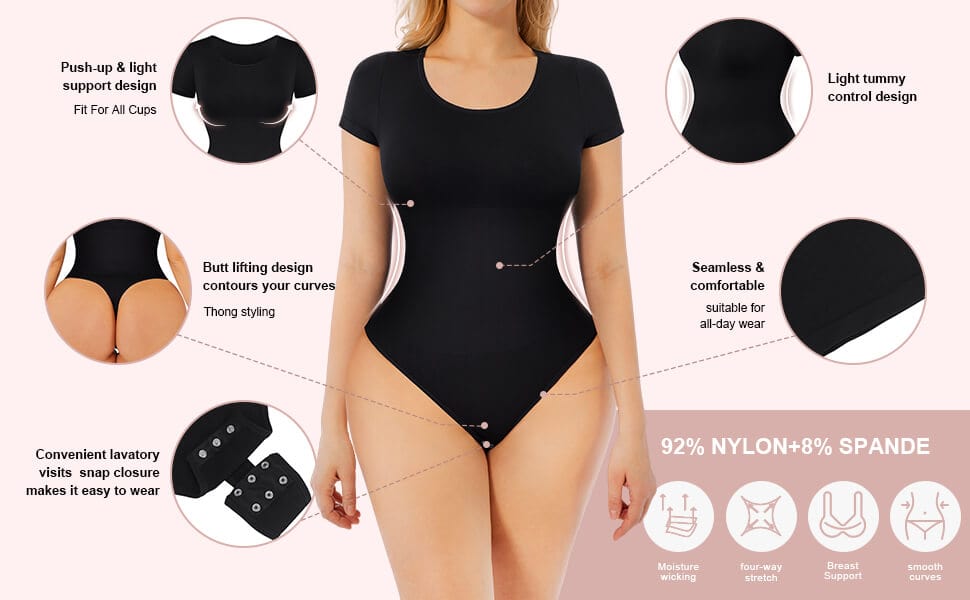 Seamless Short-Sleeve Thong Bodysuit 5