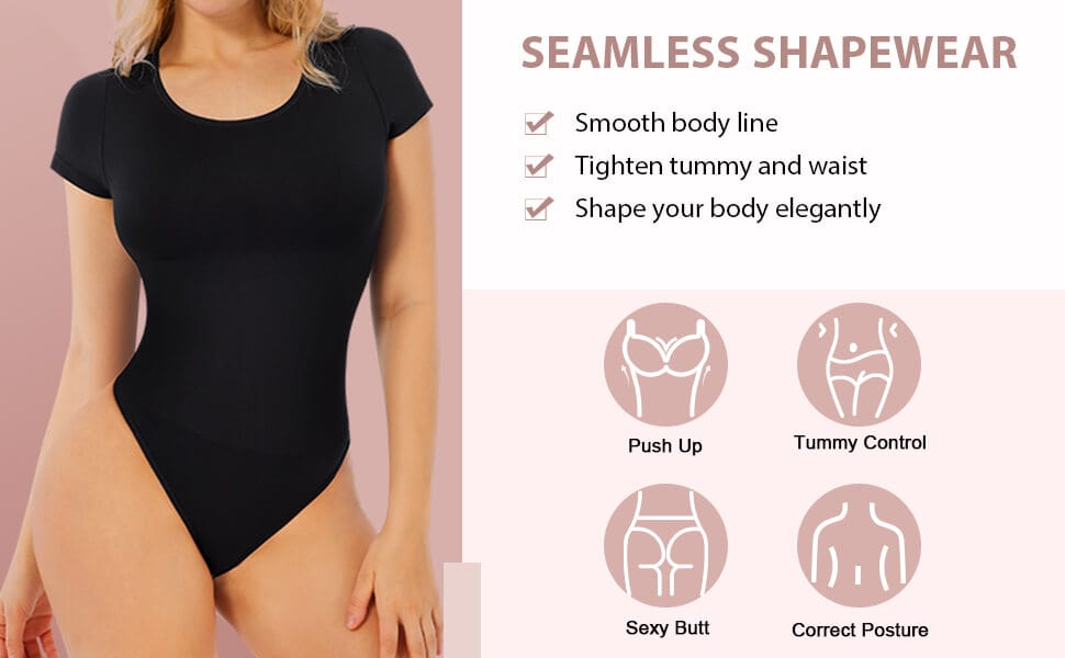 Seamless Short-Sleeve Thong Bodysuit 10