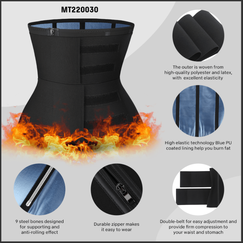 Steel-Boned Waist Trainer With Double Belts 6