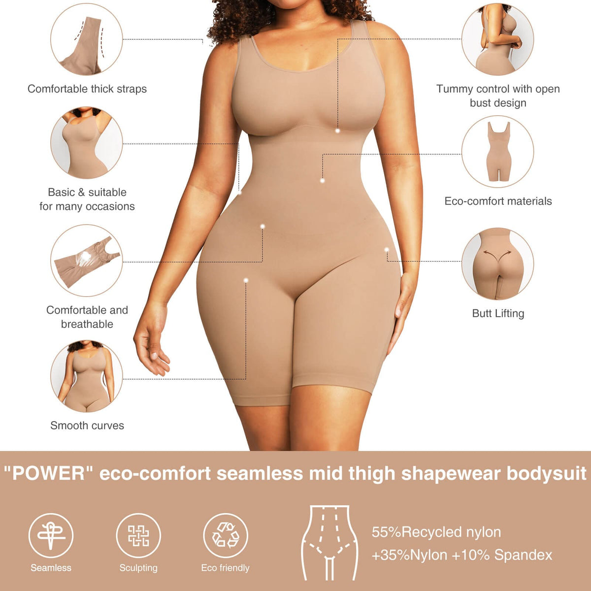Eco-Friendly Outerwear Jumpsuit Shapewear 14
