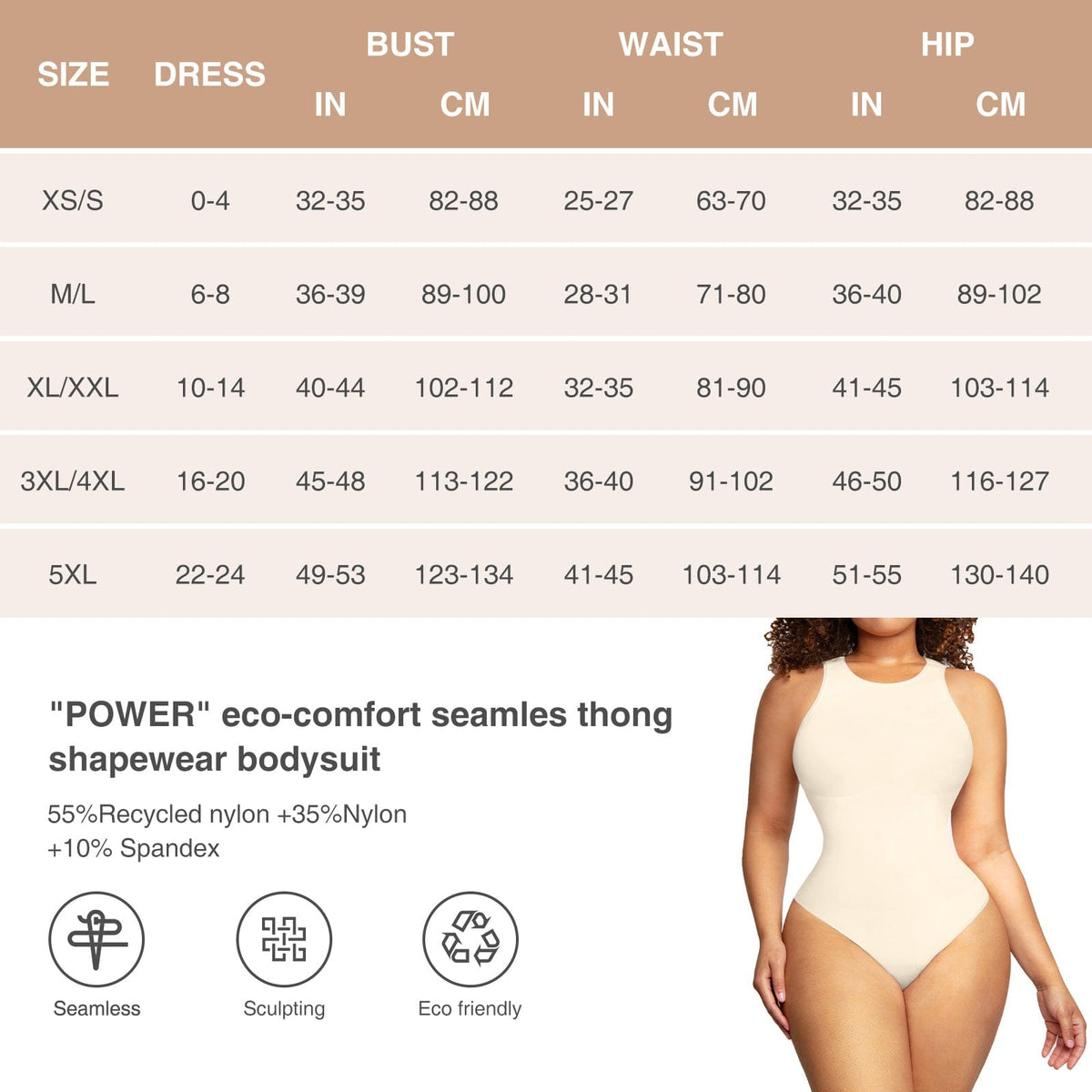 Eco-Friendly Outer Crew Thong Bodysuit 9