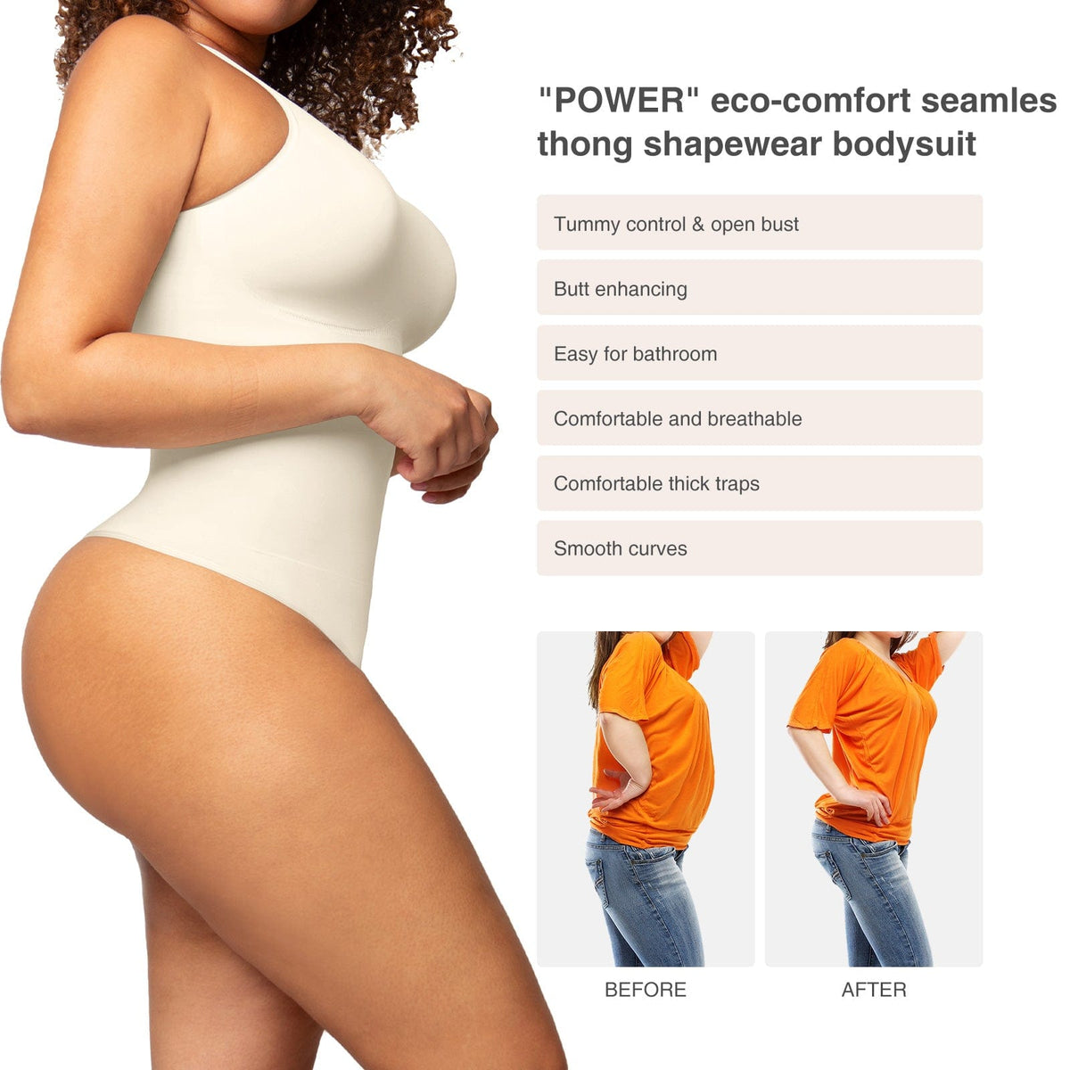 Eco-Friendly Outer Crew Thong Bodysuit 7
