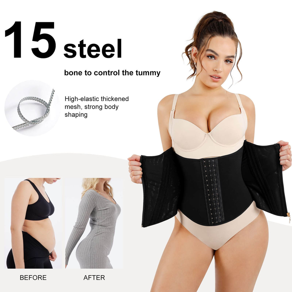15 Steel Bone Waist Trainer Vest 12