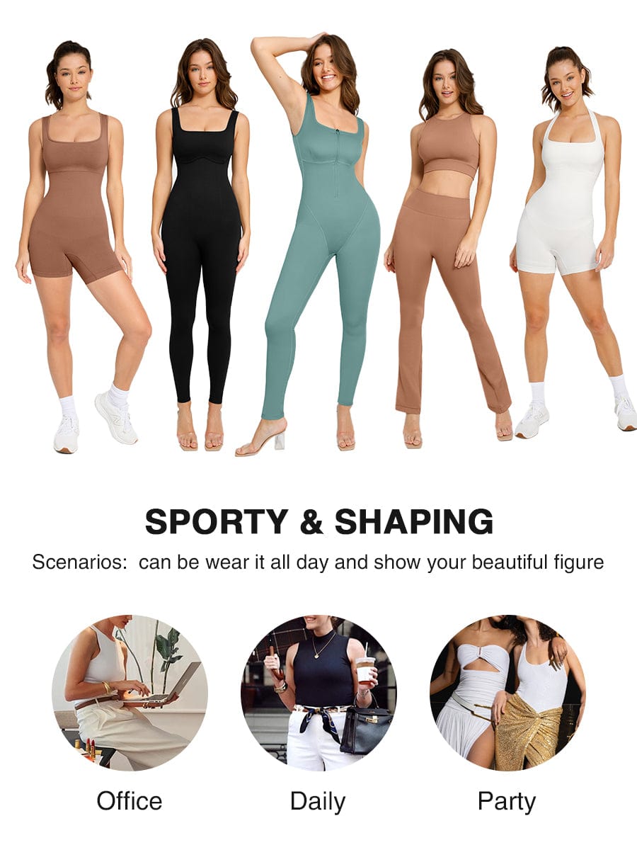 Zip-Front Sports Sauna Jumpsuit 4