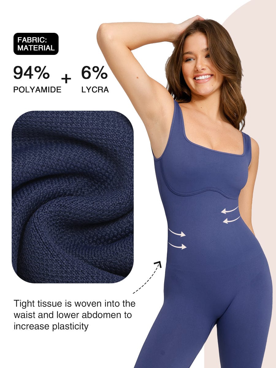 Square Neck U-Back Shaping Jumpsuit 15