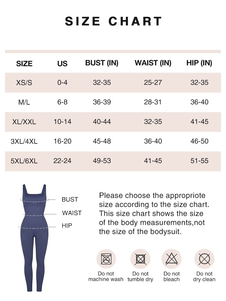 Square Neck U-Back Shaping Jumpsuit 19