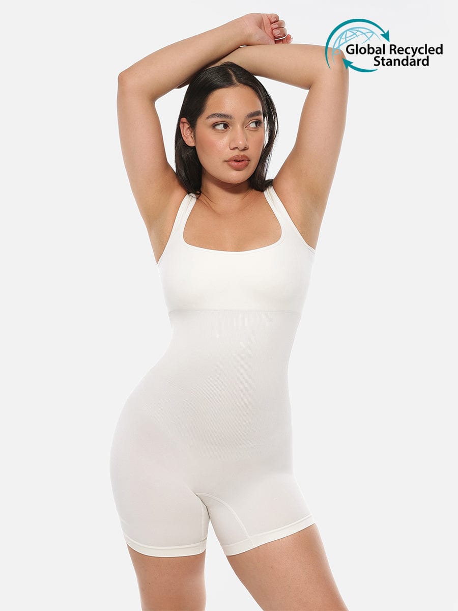 Eco-Friendly Inverted T-Strap Waist Shaping Jumpsuit 14