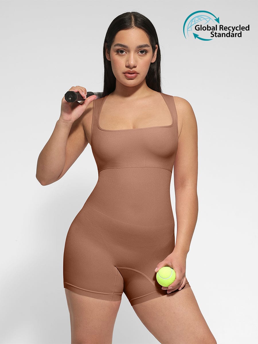 Eco-Friendly Inverted T-Strap Waist Shaping Jumpsuit 5