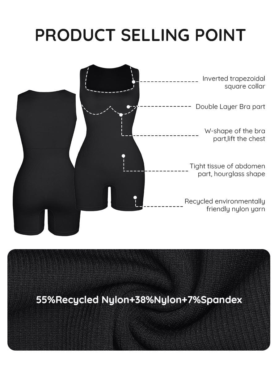 Eco-Friendly Inverted T-Strap Waist Shaping Jumpsuit 23