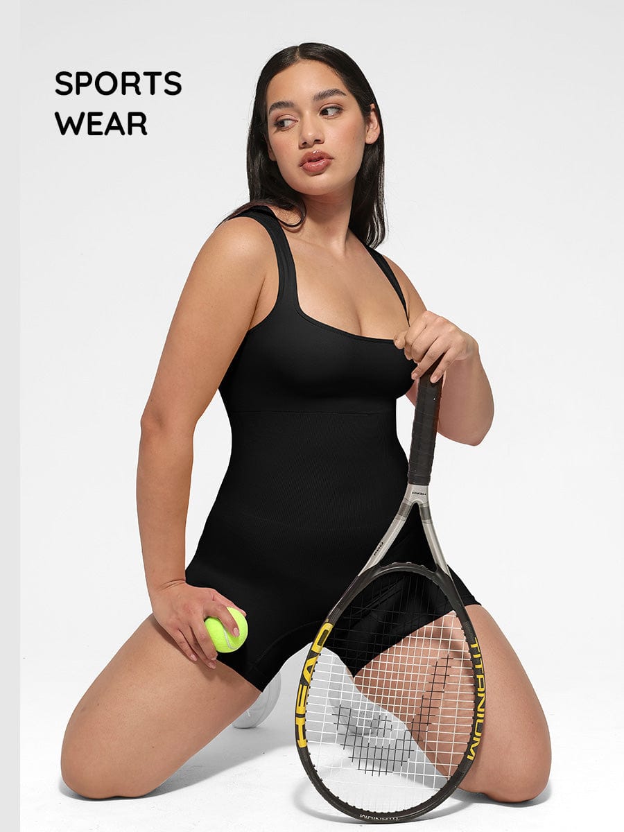 Eco-Friendly Inverted T-Strap Waist Shaping Jumpsuit 25