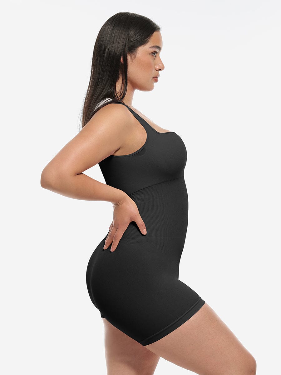 Eco-Friendly Inverted T-Strap Waist Shaping Jumpsuit Pink 4