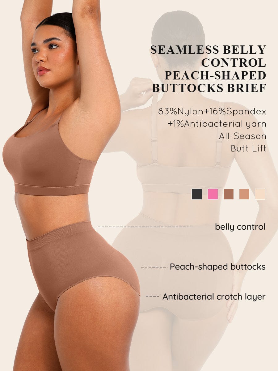 Seamless High-Waist Antibacterial Peach Hip Brief 48