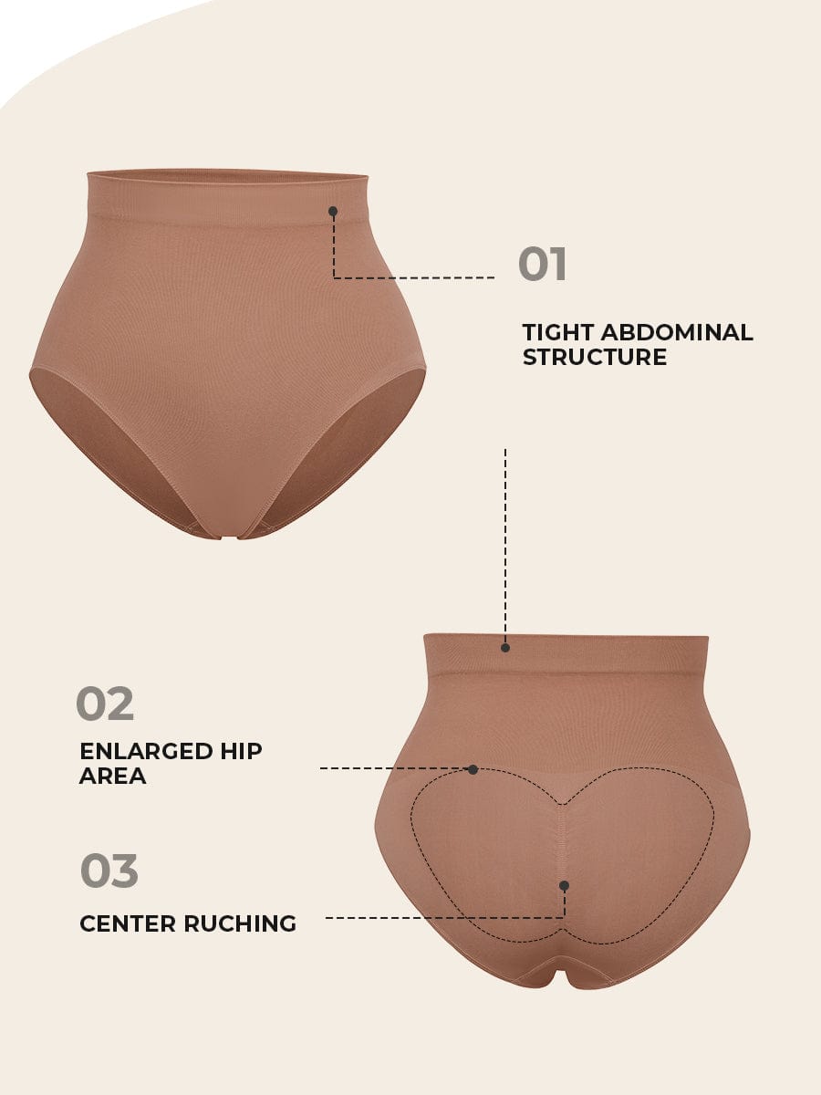 Seamless High-Waist Antibacterial Peach Hip Brief 49