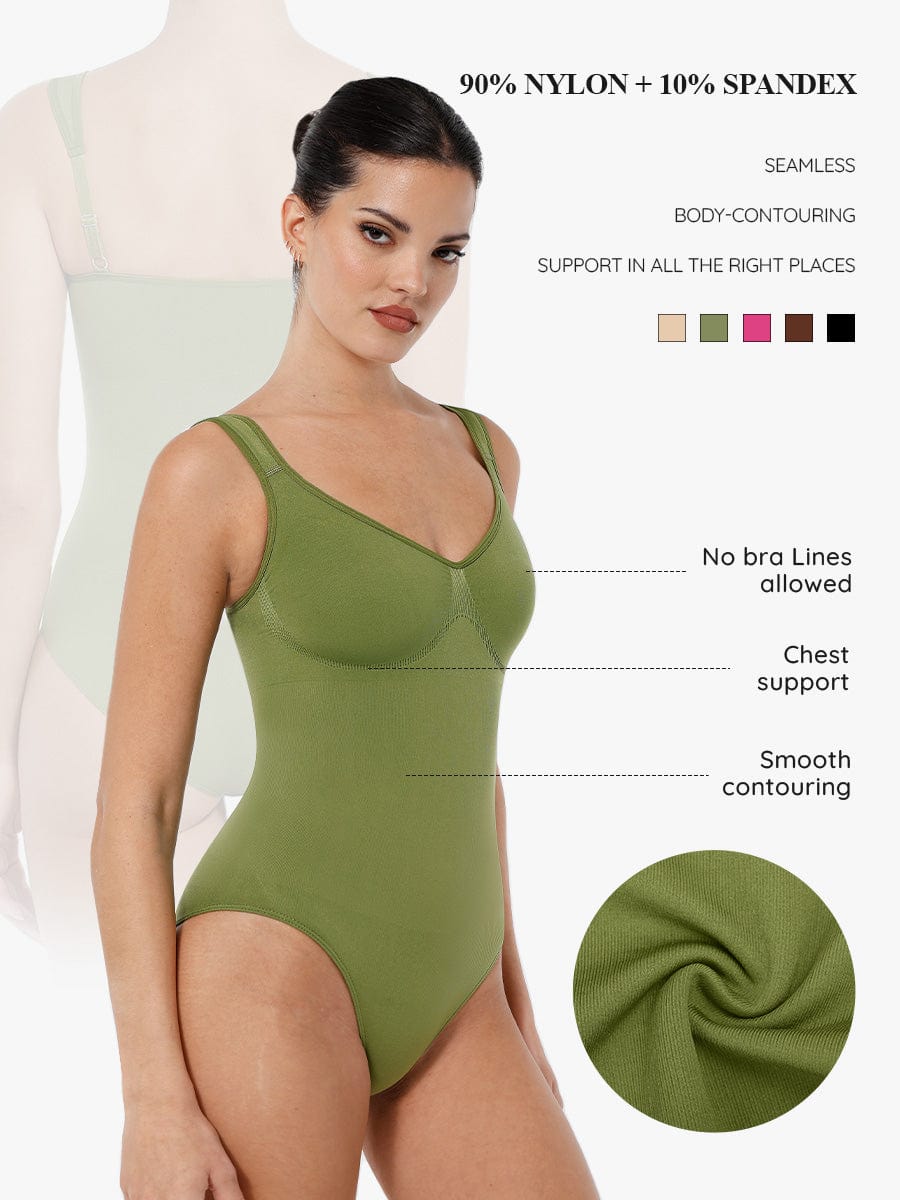 Diamond Neck Bust Support Panty Bodysuit 33