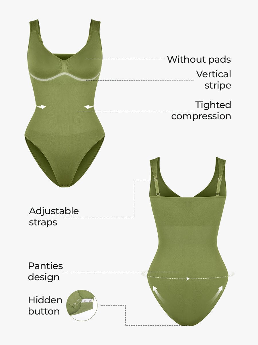 Diamond Neck Bust Support Panty Bodysuit 34
